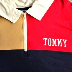 Men's 2XL Tommy Hilfiger long sleeve polo with zip up collar